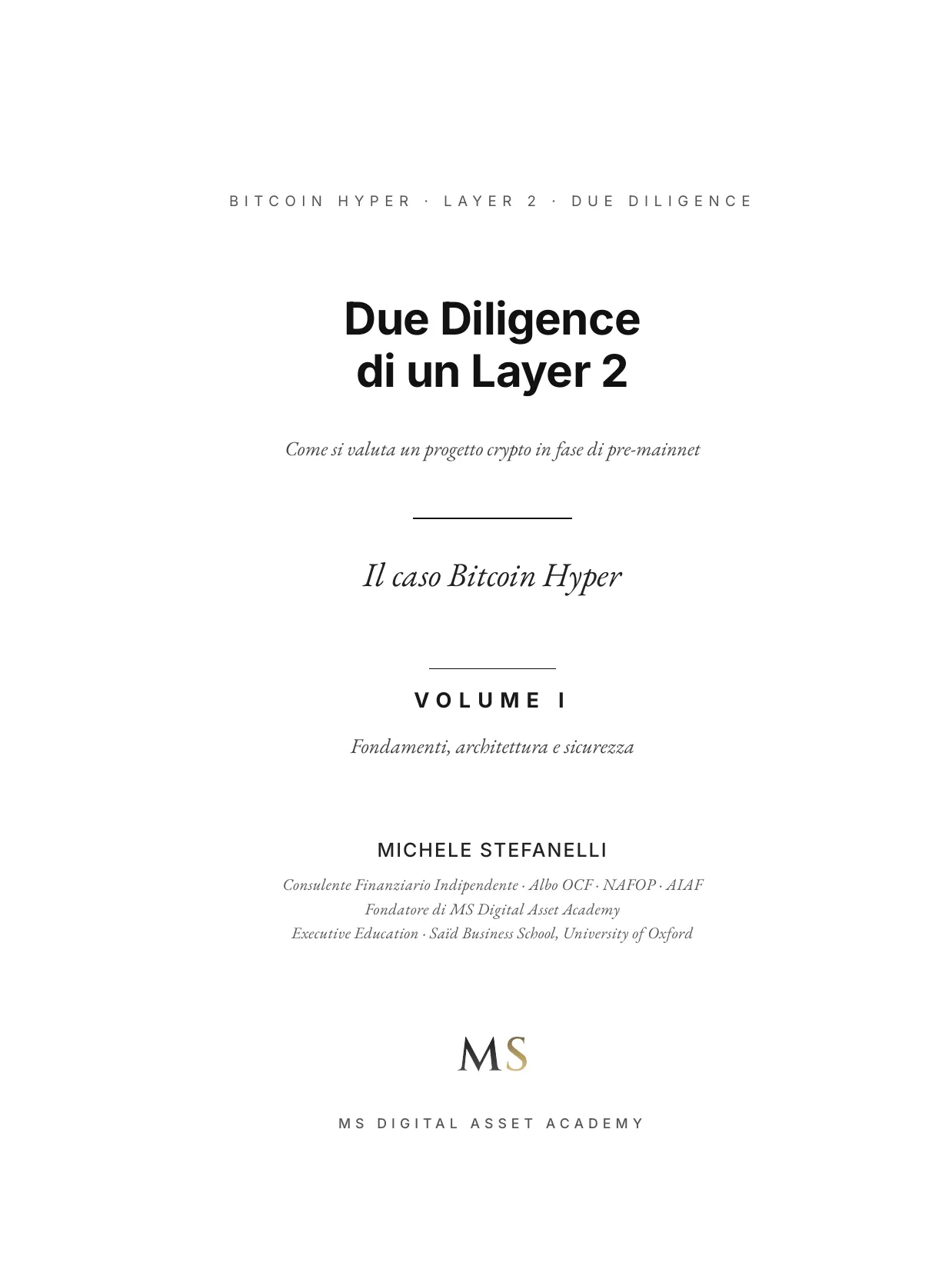 Due Diligence di un Layer 2, Vol. I — anteprima, pagina 1